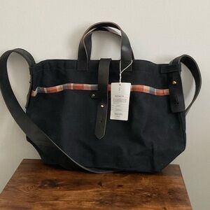 Classic Black and Multicolor Messenger Bag by Peg and Awl Wildling Colab